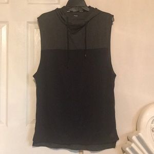 EUC Green Grey Coar Hooded Tank Lightweight L
